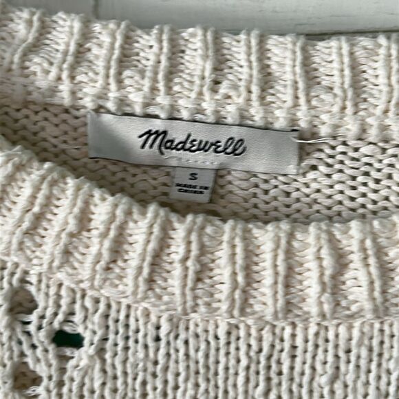 Madewell Cropped Eyelet Knit Sweater - Size S - Picture 3 of 8